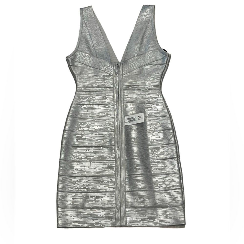 Herve Leger Deep V Bandage Dress - Picture 4 of 10